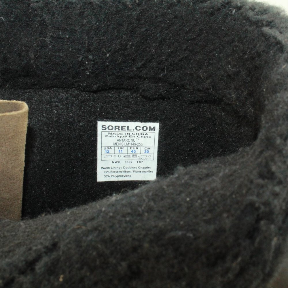 Sorel Antarctic Suede Lace-up Lined Insulated Waterproof Winter Boots Size 12 - Picture 8 of 11